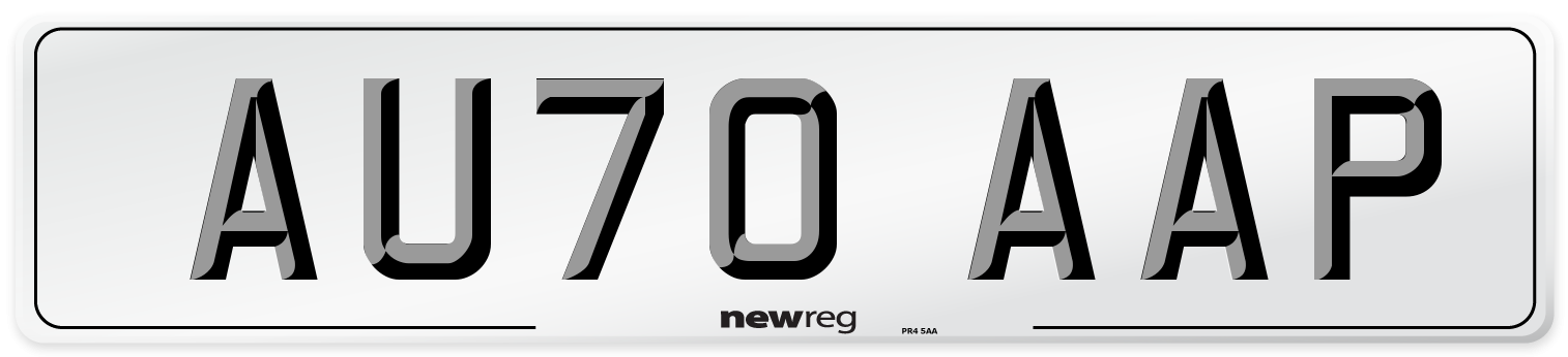 AU70 AAP Number Plate from New Reg